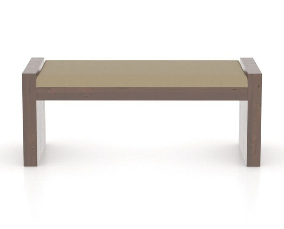 Canadel Loft Upholstered Bench 5073 in XY Faux Leather and 19 Cognac Washed, front view
