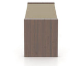 Canadel Loft Upholstered Bench 5073 in XY Faux Leather and 19 Cognac Washed, side view
