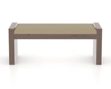 Canadel Loft Upholstered Bench 5073 in XY Faux Leather and 19 Cognac Washed, back view