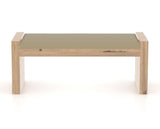Canadel Loft Upholstered Bench 5073 in XY Faux Leather and 20 Caramel Washed, back view