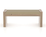 Canadel Loft Upholstered Bench 5073 in XY Faux Leather and 25 Pecan Washed, back view
