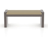 Canadel Loft Upholstered Bench 5073 in XY Faux Leather and 29 Hazelnut Washed, front view