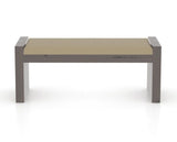 Canadel Loft Upholstered Bench 5073 in XY Faux Leather and 29 Hazelnut Washed, back view