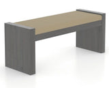Canadel Loft Upholstered Bench 5073 in XY Faux Leather and 59 Davy's Grey, three-quarter view