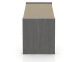Canadel Loft Upholstered Bench 5073 in XY Faux Leather and 59 Davy's Grey, side view