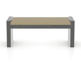Canadel Loft Upholstered Bench 5073 in XY Faux Leather and 59 Davy's Grey, back view