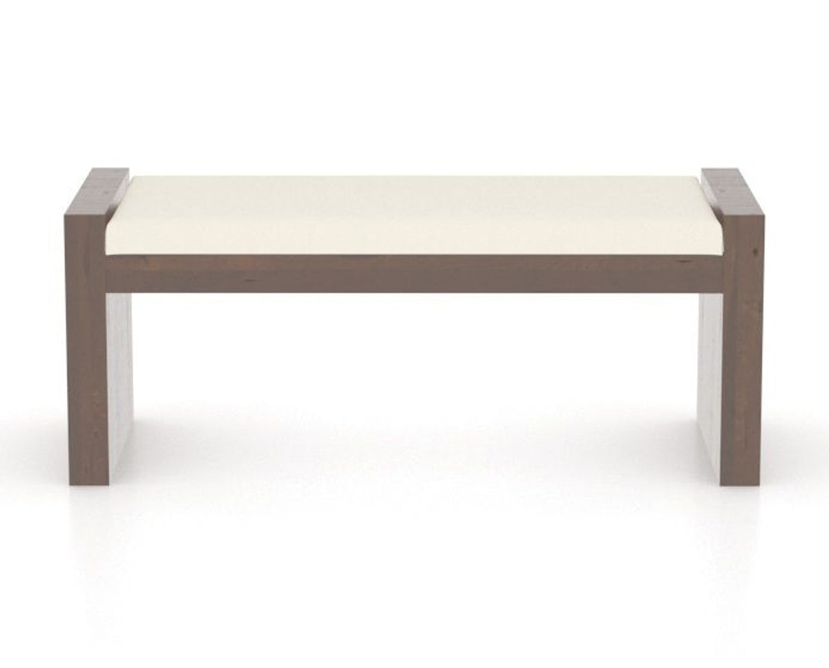 Canadel Loft Upholstered Bench 5073 in YJ Faux Leather and 19 Cognac Washed, front view