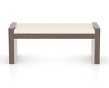 Canadel Loft Upholstered Bench 5073 in YJ Faux Leather and 19 Cognac Washed, back view
