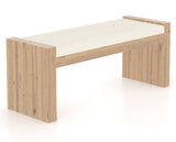 Canadel Loft Upholstered Bench 5073 in YJ Faux Leather and 20 Caramel Washed, three-quarter view