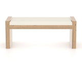 Canadel Loft Upholstered Bench 5073 in YJ Faux Leather and 20 Caramel Washed, front view