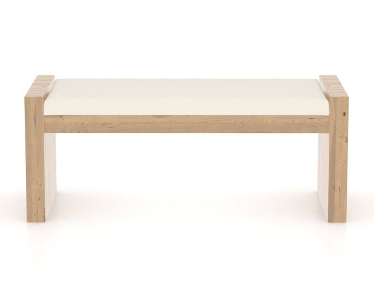 Canadel Loft Upholstered Bench 5073 in YJ Faux Leather and 20 Caramel Washed, front view