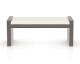 Canadel Loft Upholstered Bench 5073 in YJ Faux Leather and 29 Hazelnut Washed, front view