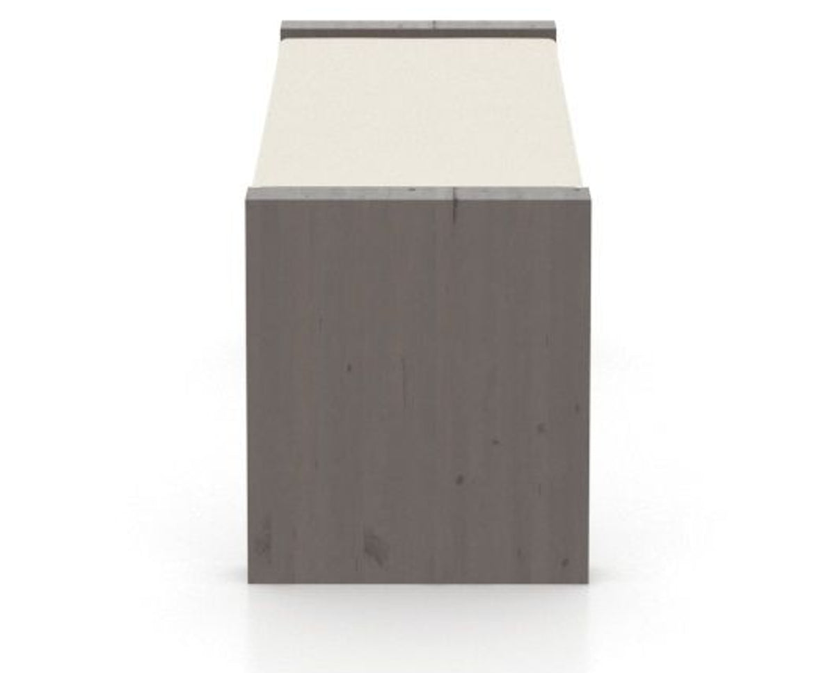 Canadel Loft Upholstered Bench 5073 in YJ Faux Leather and 29 Hazelnut Washed, side view