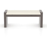 Canadel Loft Upholstered Bench 5073 in YJ Faux Leather and 29 Hazelnut Washed, back view