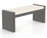 Canadel Loft Upholstered Bench 5073 in YJ Faux Leather and 59 Davy's Grey, three-quarter view