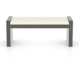 Canadel Loft Upholstered Bench 5073 in YJ Faux Leather and 59 Davy's Grey, front view
