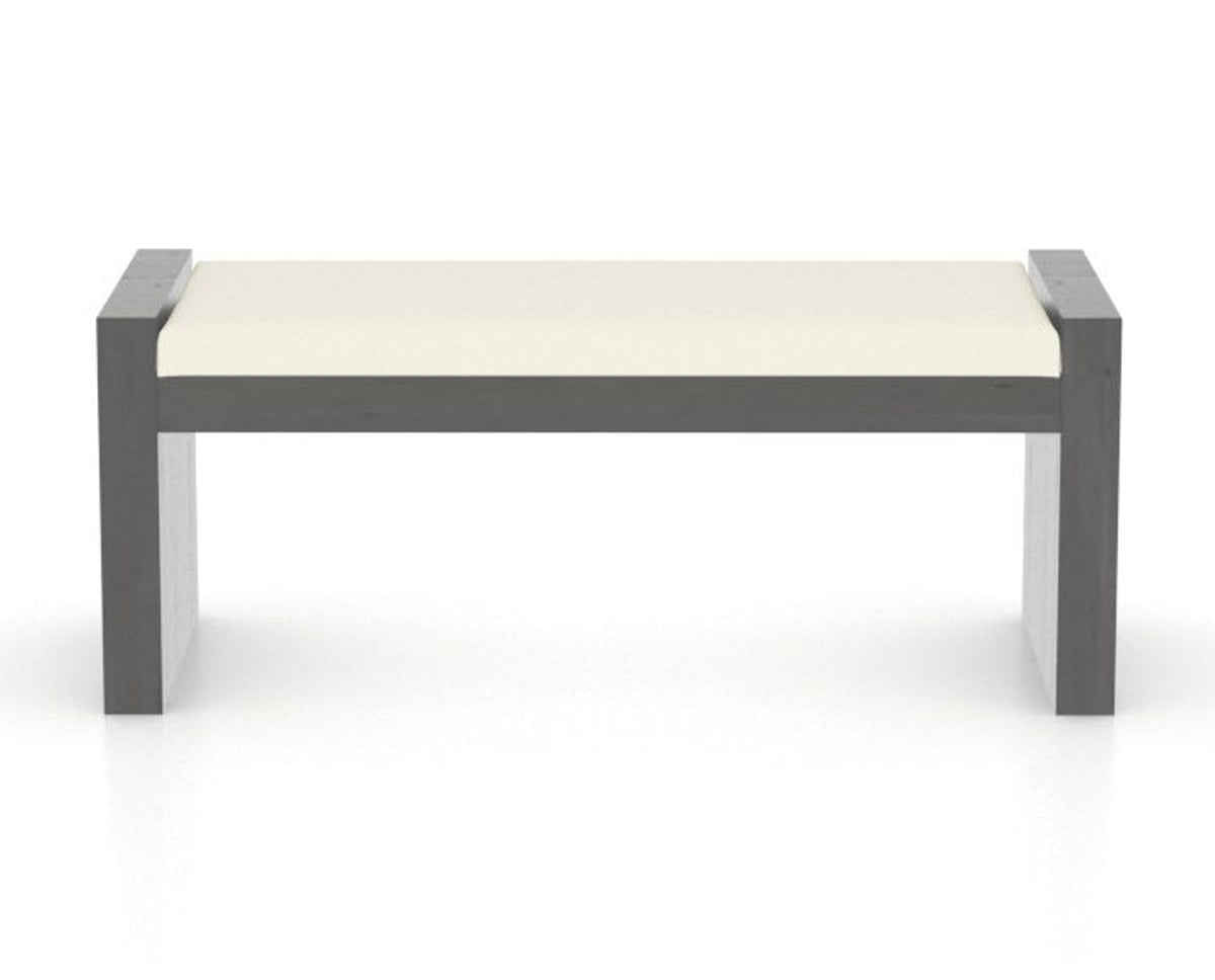 Canadel Loft Upholstered Bench 5073 in YJ Faux Leather and 59 Davy's Grey, front view