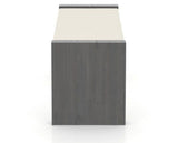 Canadel Loft Upholstered Bench 5073 in YJ Faux Leather and 59 Davy's Grey, side view