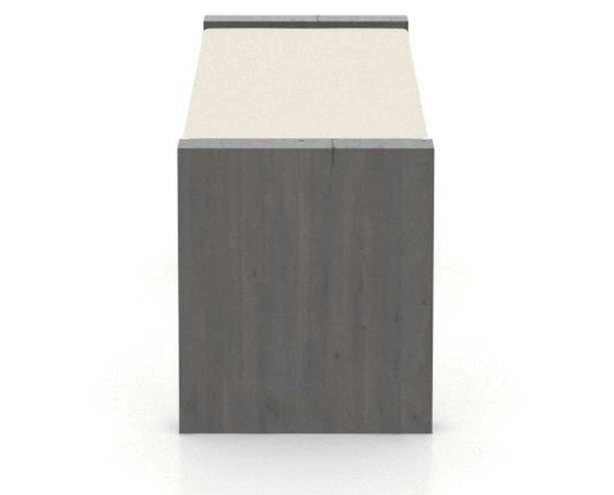 Canadel Loft Upholstered Bench 5073 in YJ Faux Leather and 59 Davy's Grey, side view