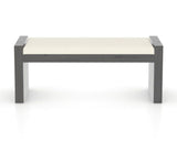 Canadel Loft Upholstered Bench 5073 in YJ Faux Leather and 59 Davy's Grey, back view