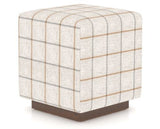 Canadel Loft Upholstered Bench 5169 in OZ Fabric and 19 Cognac Washed, three-quarter view