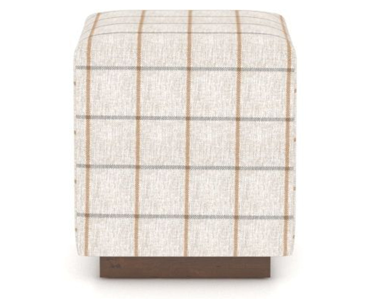Canadel Loft Upholstered Bench 5169 in OZ Fabric and 19 Cognac Washed, side view