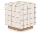 Canadel Loft Upholstered Bench 5169 in OZ Fabric and 20 Caramel Washed, three-quarter view