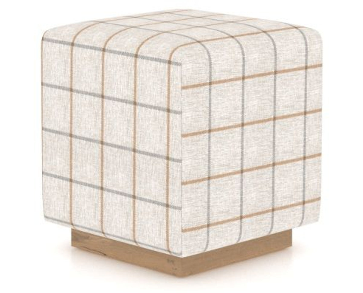 Canadel Loft Upholstered Bench 5169 in OZ Fabric and 20 Caramel Washed, three-quarter view