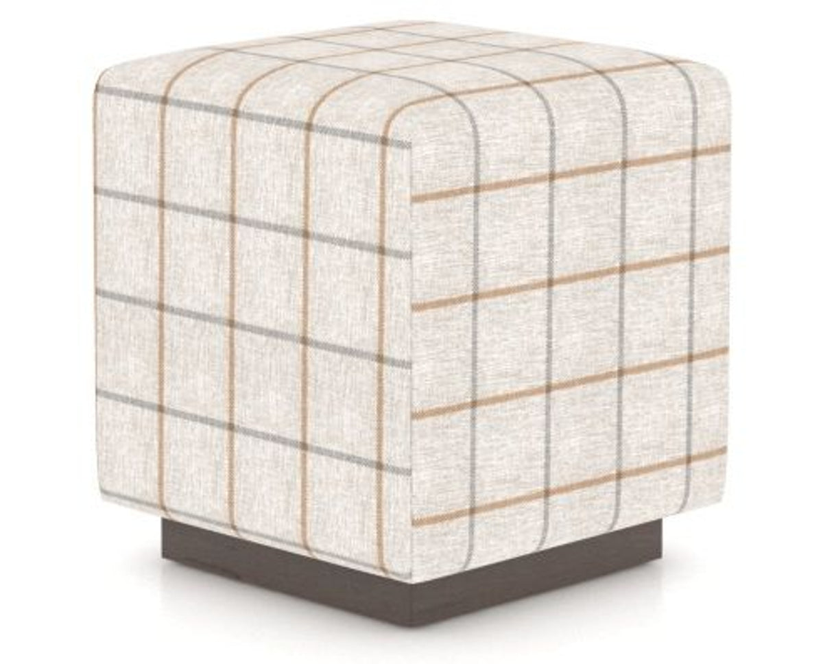 Canadel Loft Upholstered Bench 5169 in OZ Fabric and 29 Hazelnut Washed, three-quarter view