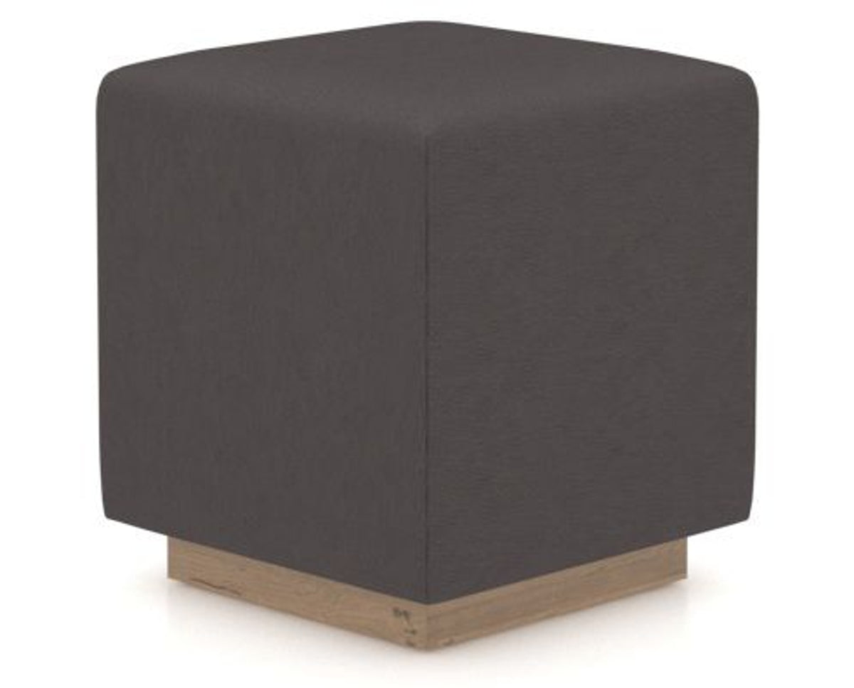 Canadel Loft Upholstered Bench 5169 in XU Faux Leather and 25 Pecan Washed, three-quarter view