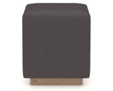 Canadel Loft Upholstered Bench 5169 in XU Faux Leather and 25 Pecan Washed, side view