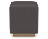Canadel Loft Upholstered Bench 5169 in XU Faux Leather and 25 Pecan Washed, back view