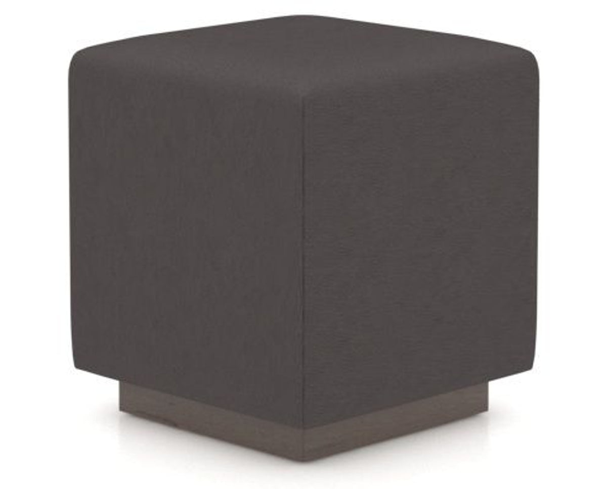 Canadel Loft Upholstered Bench 5169 in XU Faux Leather and 29 Hazelnut Washed, three-quarter view