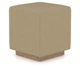 Canadel Loft Upholstered Bench 5169 in XY Faux Leather and 25 Pecan Washed, three-quarter view