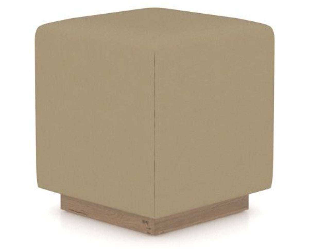Canadel Loft Upholstered Bench 5169 in XY Faux Leather and 25 Pecan Washed, three-quarter view