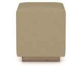 Canadel Loft Upholstered Bench 5169 in XY Faux Leather and 25 Pecan Washed, back view