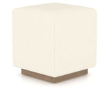 Canadel Loft Upholstered Bench 5169 in YJ Faux Leather and 25 Pecan Washed, three-quarter view