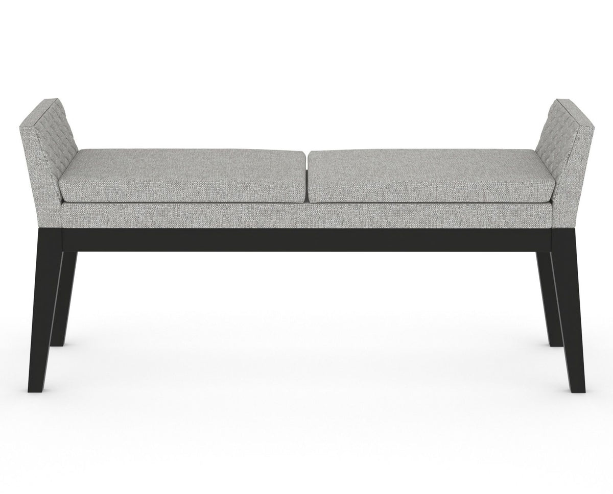 Canadel Downtown Upholstered Bench 5170 in 7C Fabric and 05 Peppercorn Washed, front view