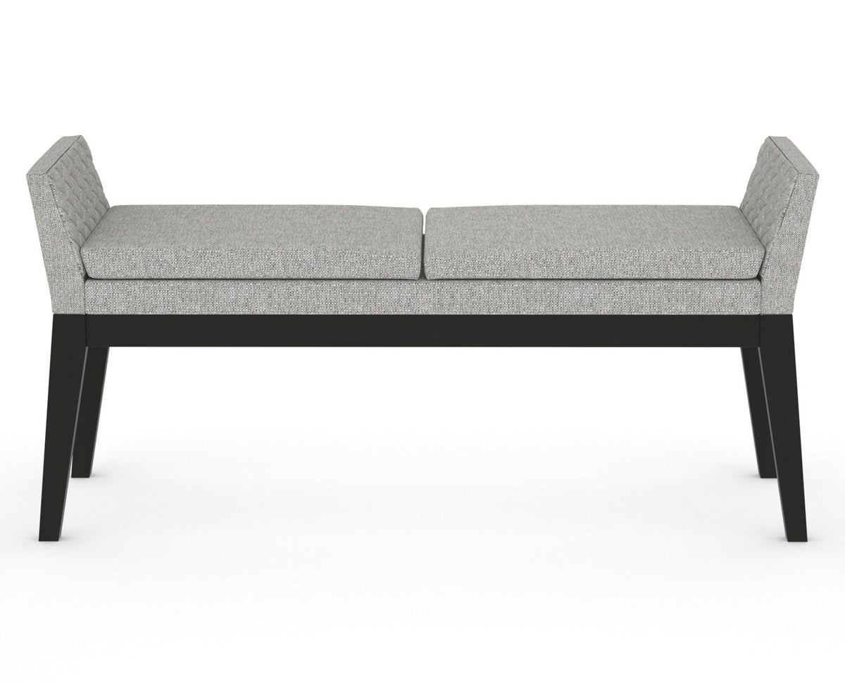 Canadel Downtown Upholstered Bench 5170 in 7C Fabric and 05 Peppercorn Washed, back view