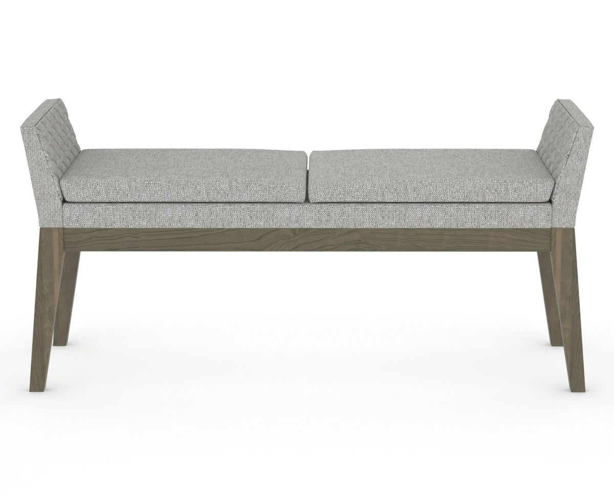 Canadel Downtown Upholstered Bench 5170 in 7C Fabric and 08 Shadow, back view