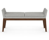 Canadel Downtown Upholstered Bench 5170 in 7C Fabric and 19 Cognac Washed, front view