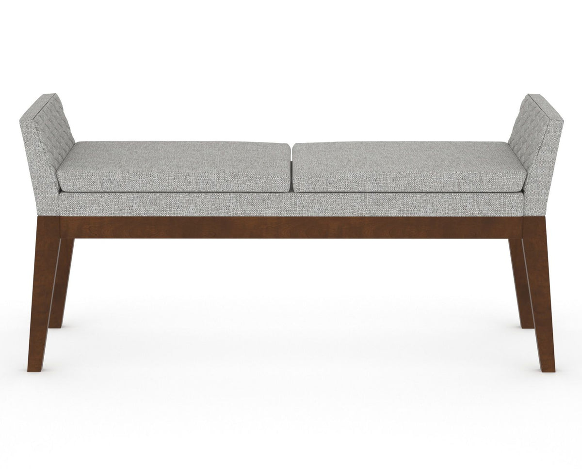 Canadel Downtown Upholstered Bench 5170 in 7C Fabric and 19 Cognac Washed, front view