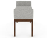 Canadel Downtown Upholstered Bench 5170 in 7C Fabric and 19 Cognac Washed, side view