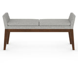 Canadel Downtown Upholstered Bench 5170 in 7C Fabric and 19 Cognac Washed, back view