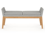 Canadel Downtown Upholstered Bench 5170 in 7C Fabric and 20 Caramel Washed, front view