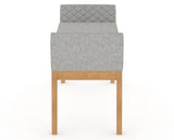 Canadel Downtown Upholstered Bench 5170 in 7C Fabric and 20 Caramel Washed, side view