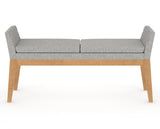 Canadel Downtown Upholstered Bench 5170 in 7C Fabric and 20 Caramel Washed, back view
