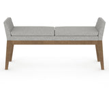 Canadel Downtown Upholstered Bench 5170 in 7C Fabric and 25 Pecan Washed, front view