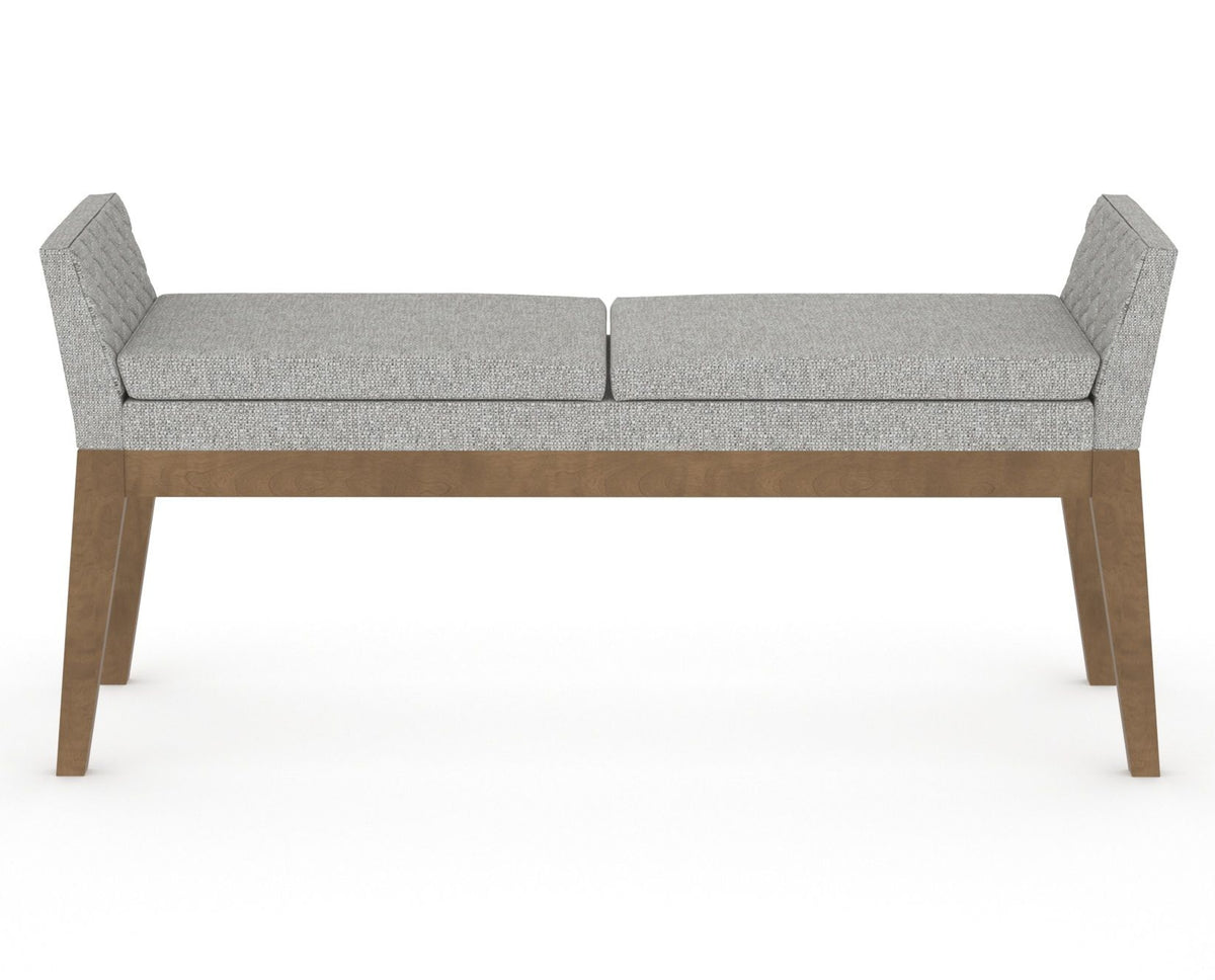 Canadel Downtown Upholstered Bench 5170 in 7C Fabric and 25 Pecan Washed, front view