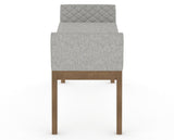Canadel Downtown Upholstered Bench 5170 in 7C Fabric and 25 Pecan Washed, side view